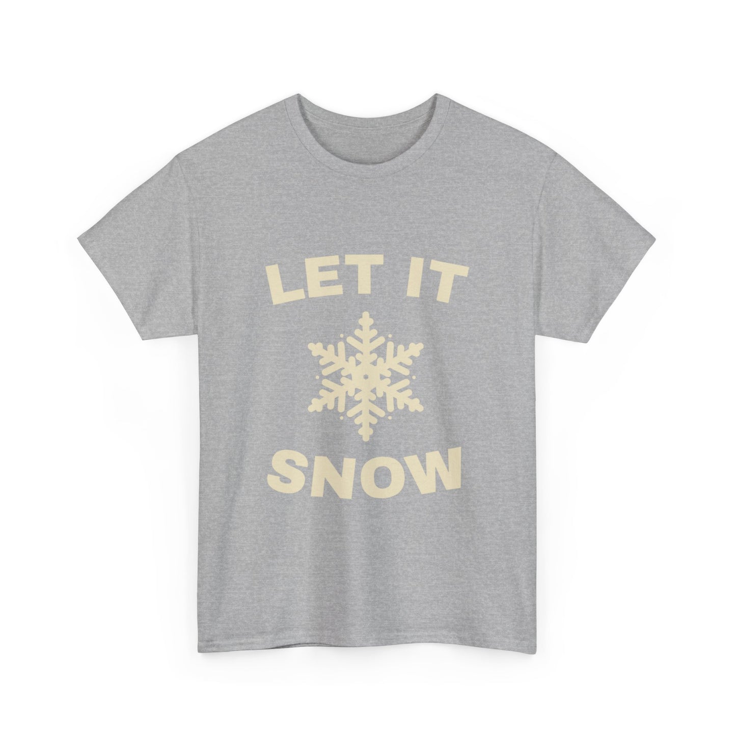 Winter Vibes Unisex Heavy Cotton Tee - Let It Snow! Casual Wear, Holiday Gift, Cozy Style, Winter Fashion, Seasonal T-shirt