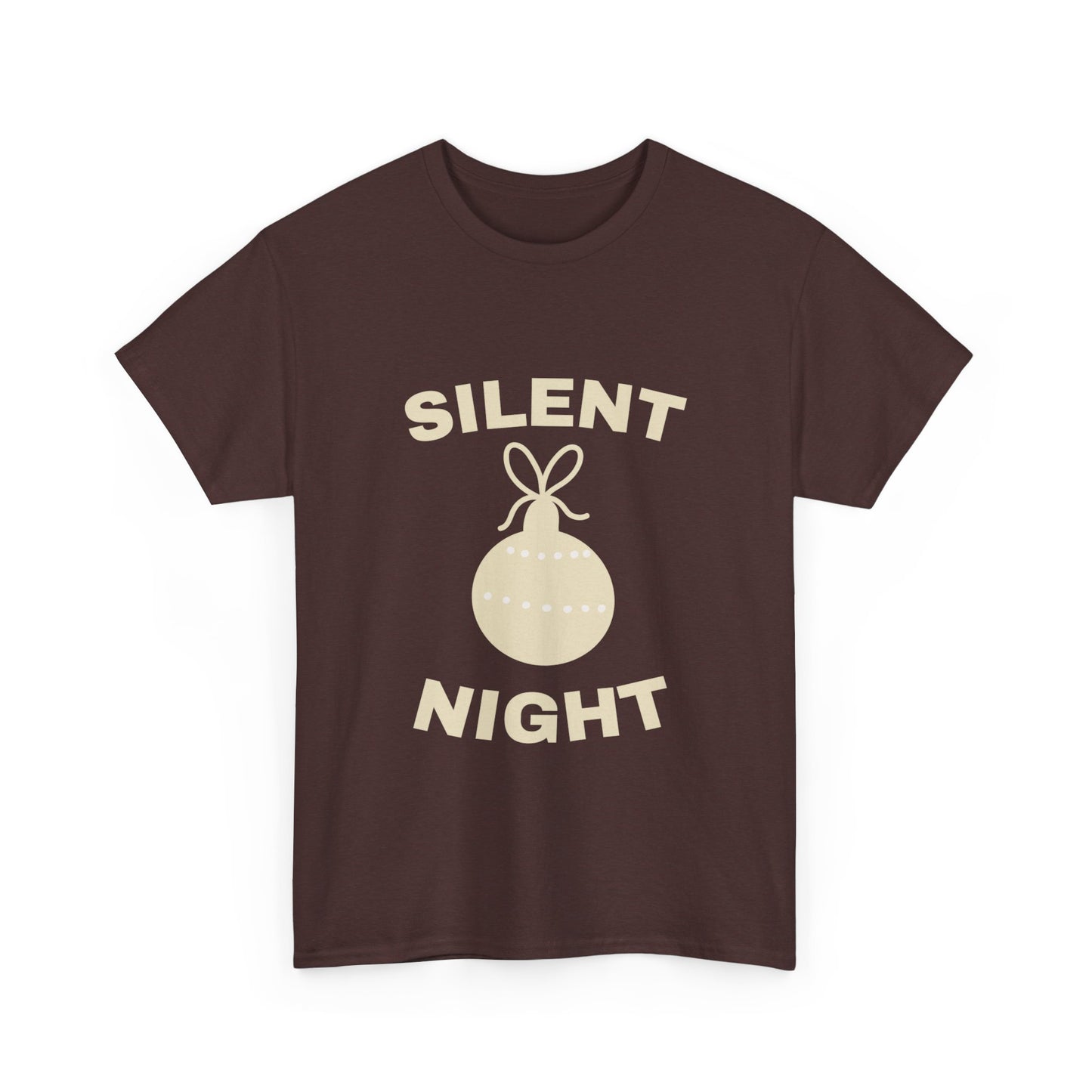 Silent Night Unisex Heavy Cotton Tee | Holiday Shirt, Christmas Apparel, Cozy Gift, Seasonal Fashion, Festive Wear