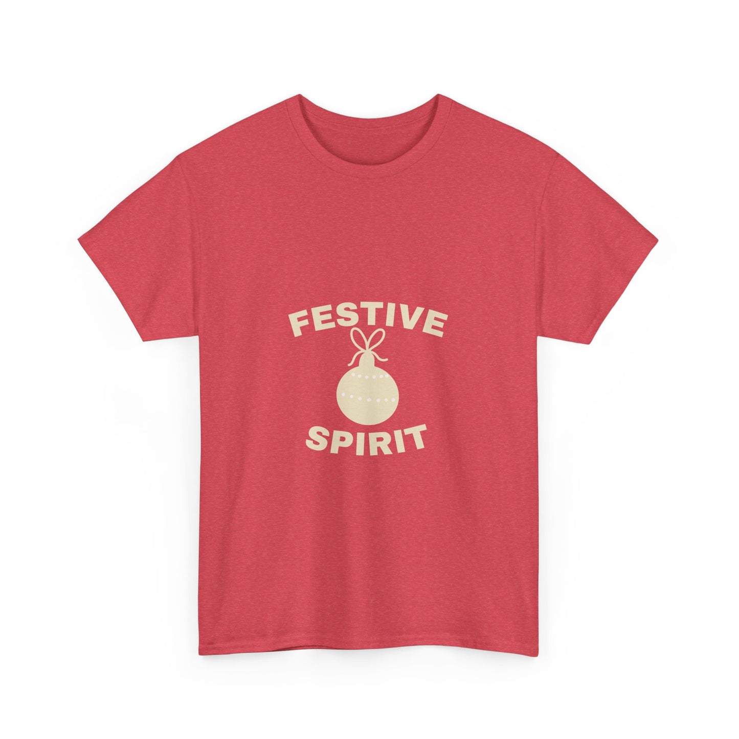 Festive Spirit Unisex Heavy Cotton Tee | Holiday T-Shirt, Christmas Apparel, Gift Idea, Casual Wear, Seasonal Fashion