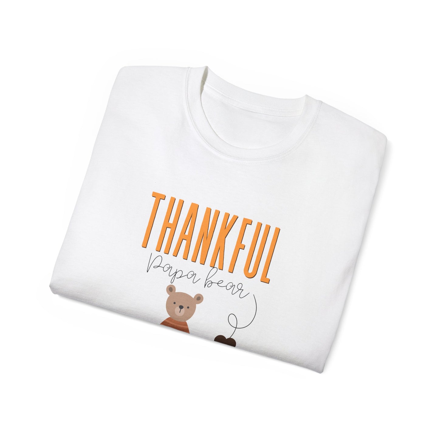 Thankful Bear Tee - Cozy Unisex Cotton Shirt, Perfect for Fall, Thanksgiving, Family Gatherings, Everyday Comfort, Gift Idea