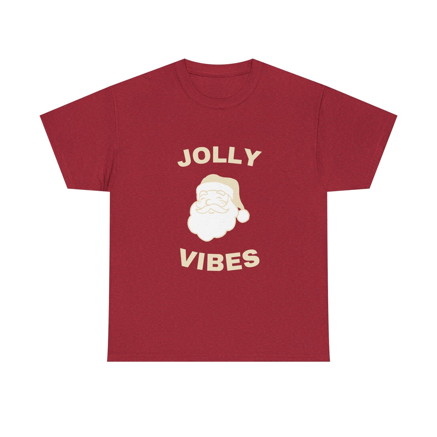 Jolly Vibes Unisex Heavy Cotton Tee for Holiday Cheer, Christmas Gift, Festive T-Shirt, Joyful Apparel, Family Gatherings