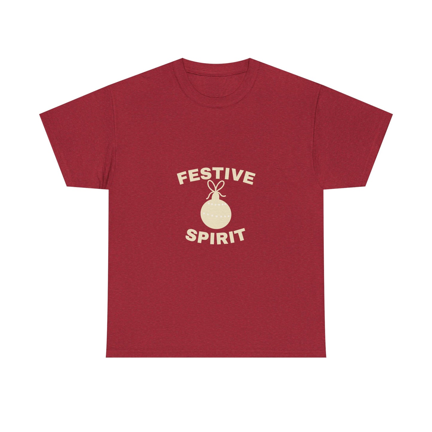 Festive Spirit Unisex Heavy Cotton Tee | Holiday T-Shirt, Christmas Apparel, Gift Idea, Casual Wear, Seasonal Fashion
