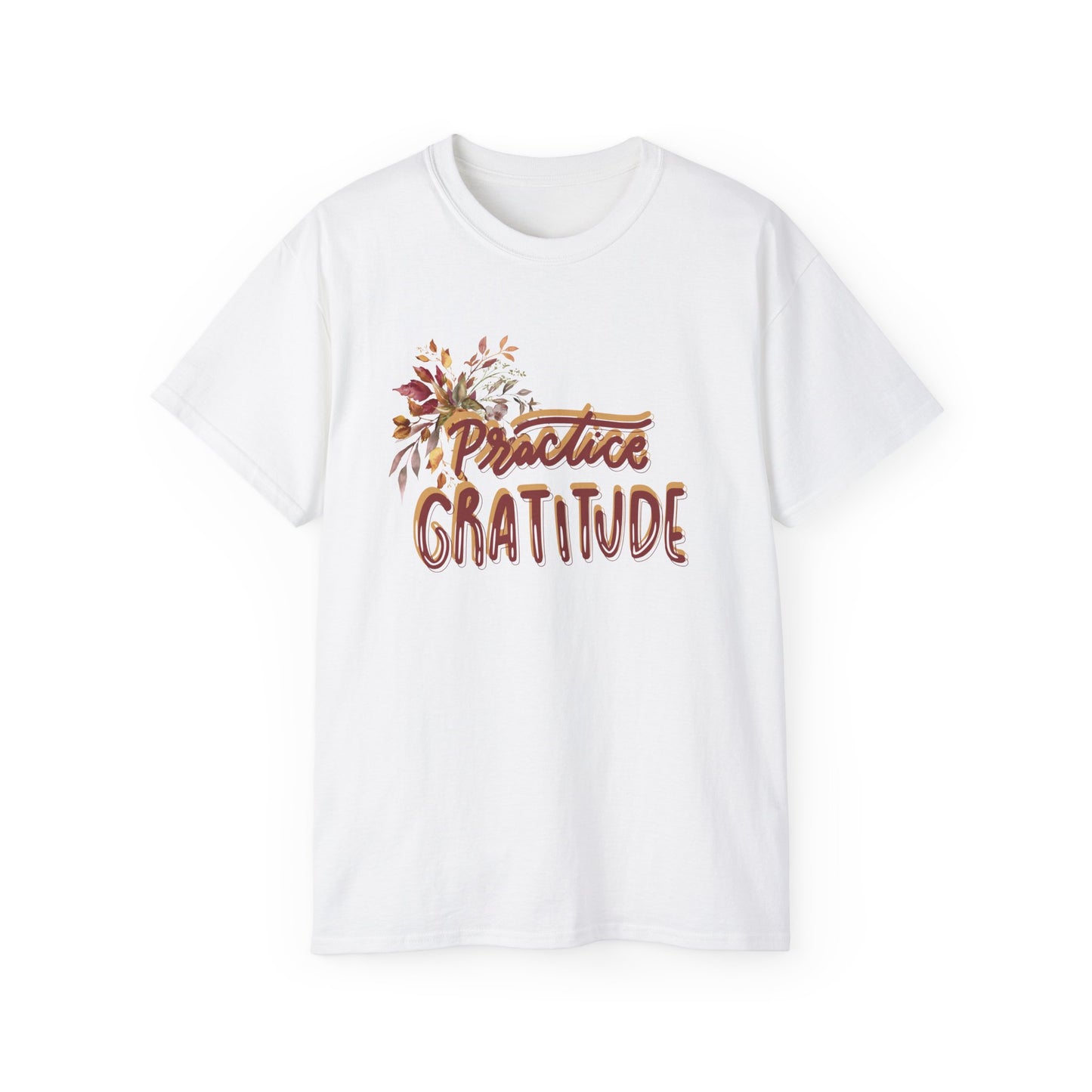 Practice Gratitude Tee | Unisex Cotton T-Shirt for Mindfulness, Gift for Her, Inspirational Shirt, Casual Wear, Positive Vibes