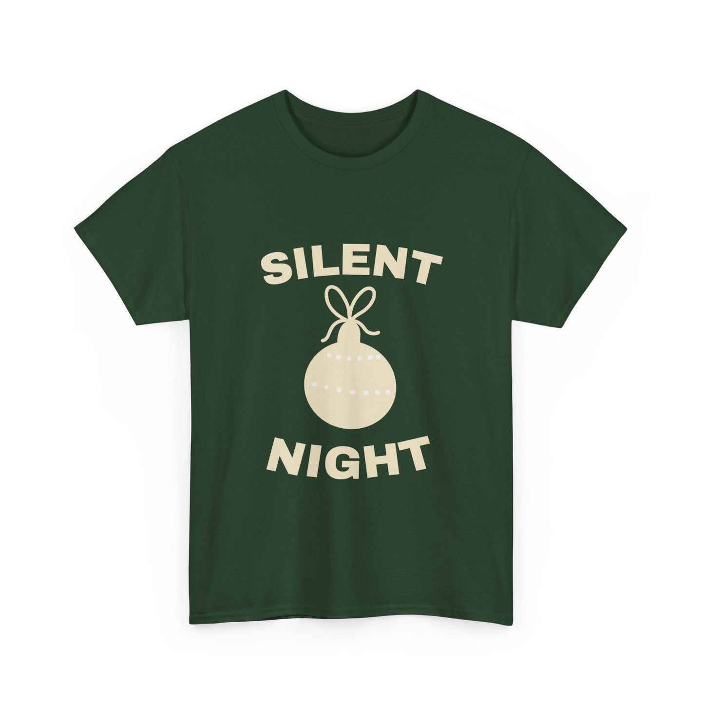 Silent Night Unisex Heavy Cotton Tee | Holiday Shirt, Christmas Apparel, Cozy Gift, Seasonal Fashion, Festive Wear