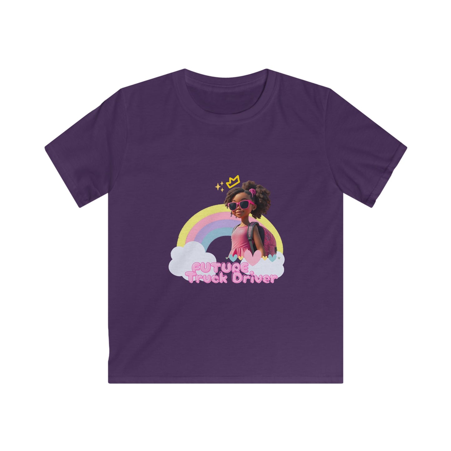 Future Truck Driver Tee with Fun Rainbow Truck Driver Design