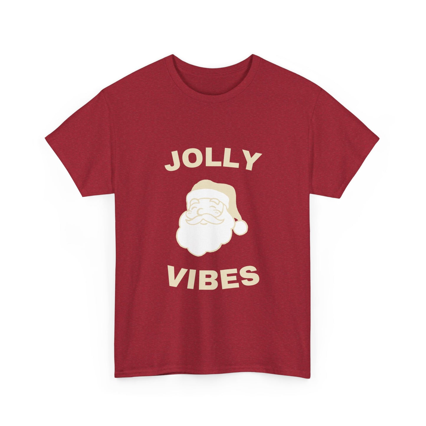 Jolly Vibes Unisex Heavy Cotton Tee for Holiday Cheer, Christmas Gift, Festive T-Shirt, Joyful Apparel, Family Gatherings