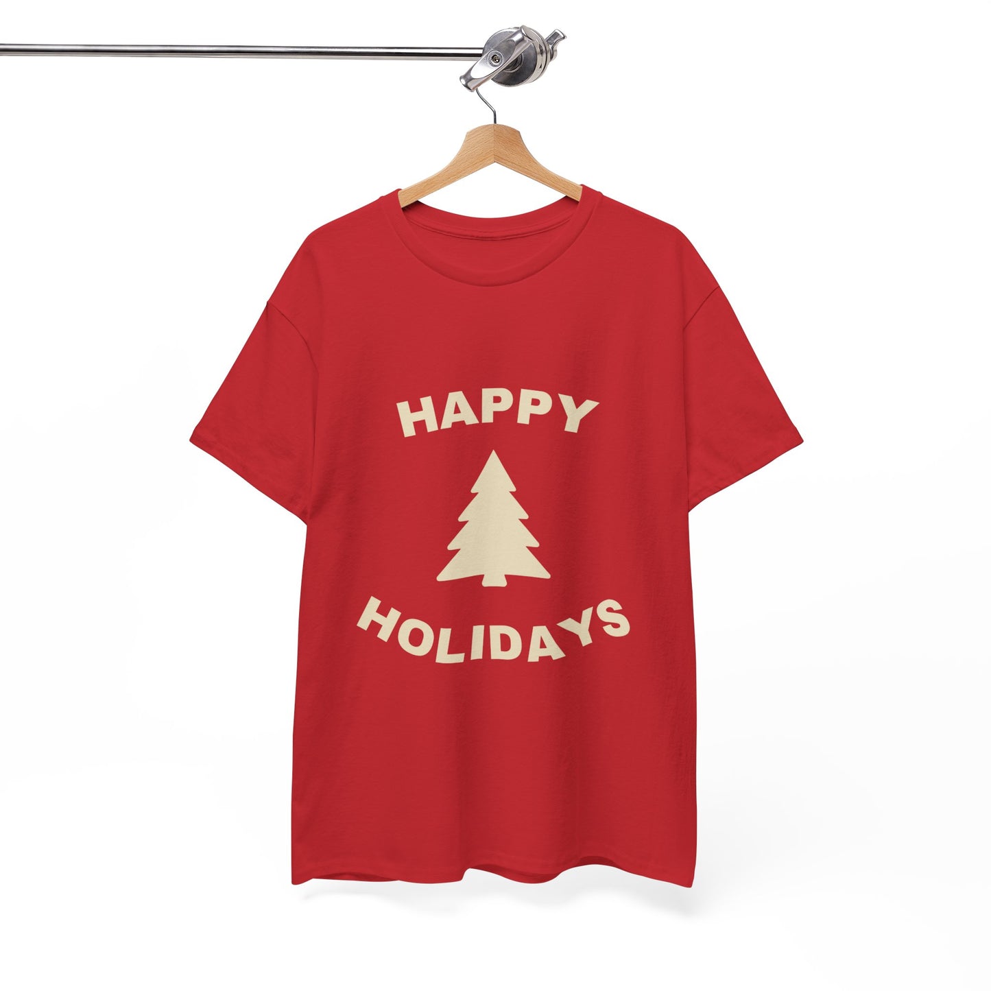 Happy Holidays Unisex Heavy Cotton Tee, Christmas Shirt, Holiday Gift, Festive Apparel, Winter Wear, Seasonal Tee