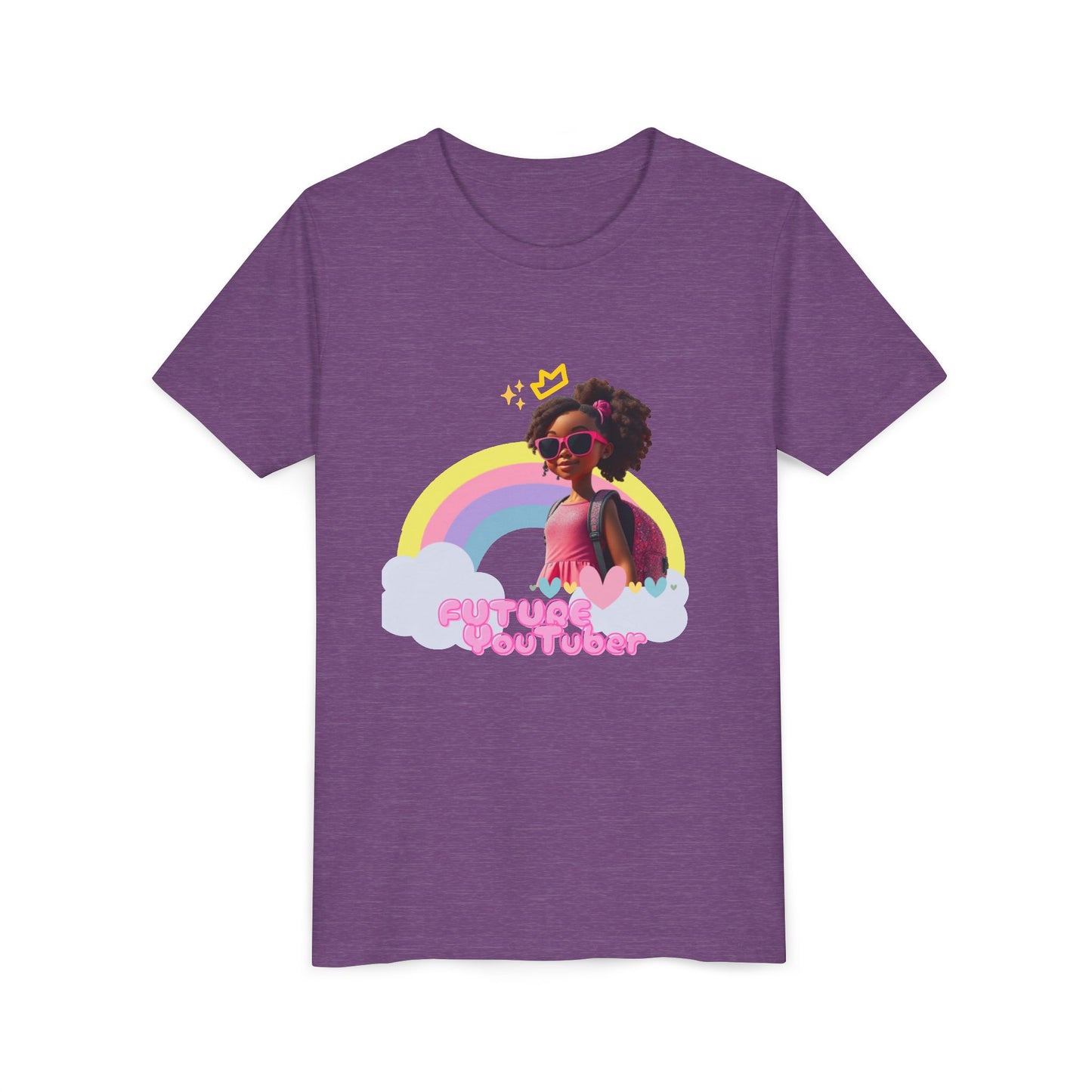 Future YouTuber Graphic Shirt, Cute Kids Tee, Birthday Gift, Rainbow Design, Fun Everyday Wear