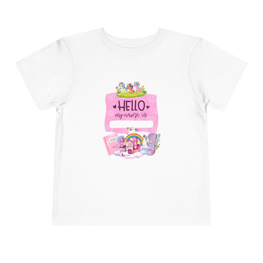 Personalized Toddler Tee - Colorful 'Hello My Name Is' Design, Kids Gift, Birthday, Back to School, Playdate Essentials
