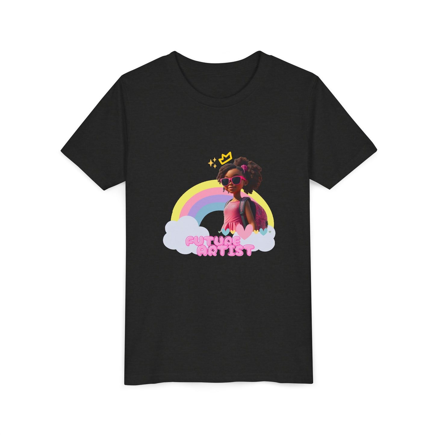 Futuristic Artist Youth Tee - Rainbow Aesthetic, Kids Fashion, Gift for Creative Minds, Birthday Party Shirt, Summer Style, Playful Wear