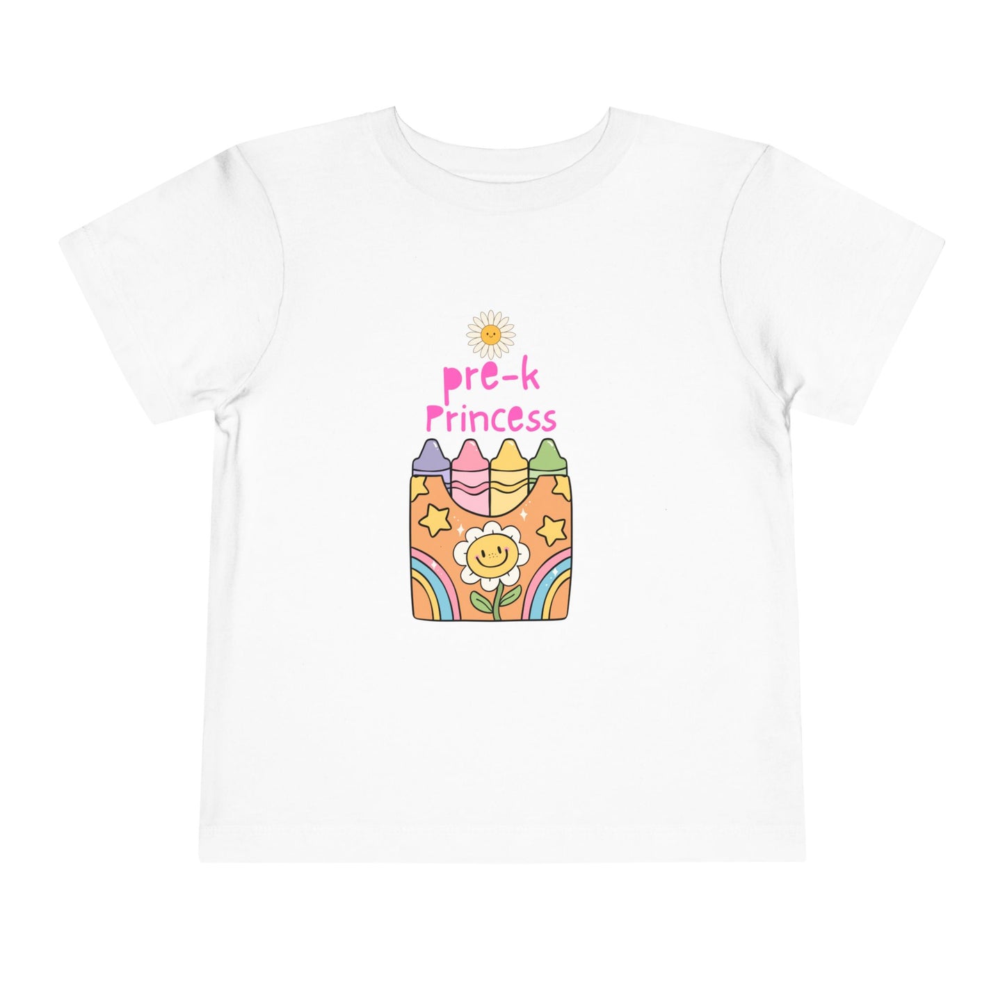 Cute Pre-K Princess Toddler Tee, Fun Kids Shirt, Toddler Birthday Gift, Preschool T-Shirt, Rainbow Crayon Design