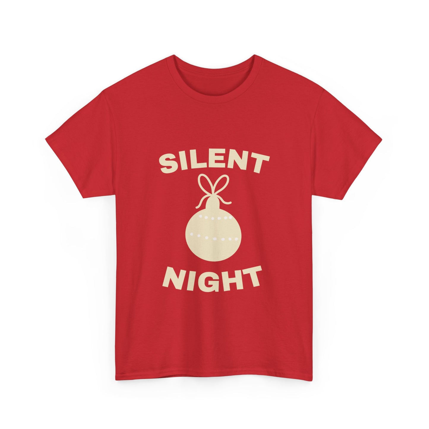Silent Night Unisex Heavy Cotton Tee | Holiday Shirt, Christmas Apparel, Cozy Gift, Seasonal Fashion, Festive Wear