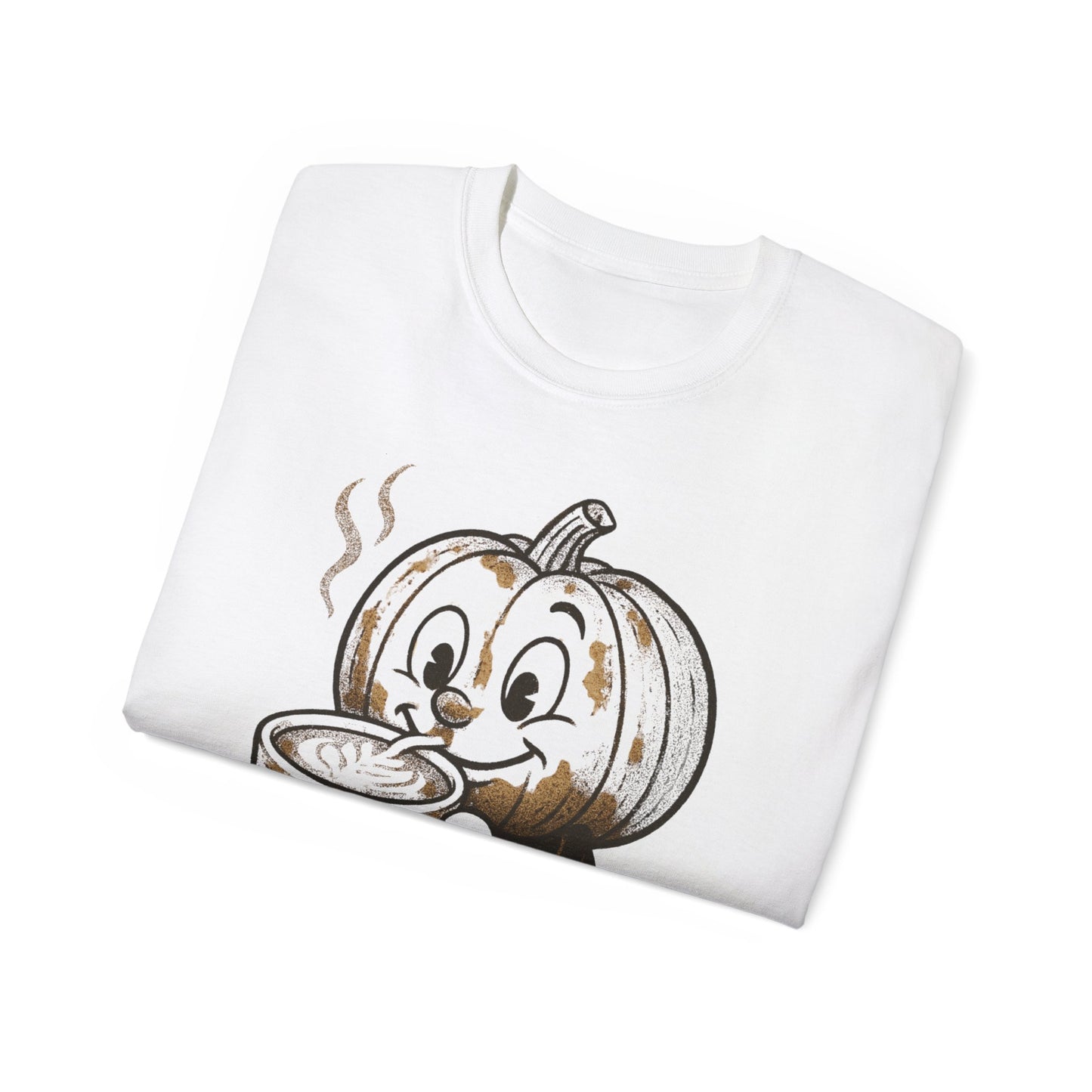 Cozy Pumpkin Coffee Tee, Fall T-Shirt, Halloween Shirt, Cute Unisex Tee, Gift for Pumpkin Lovers, Autumn Apparel