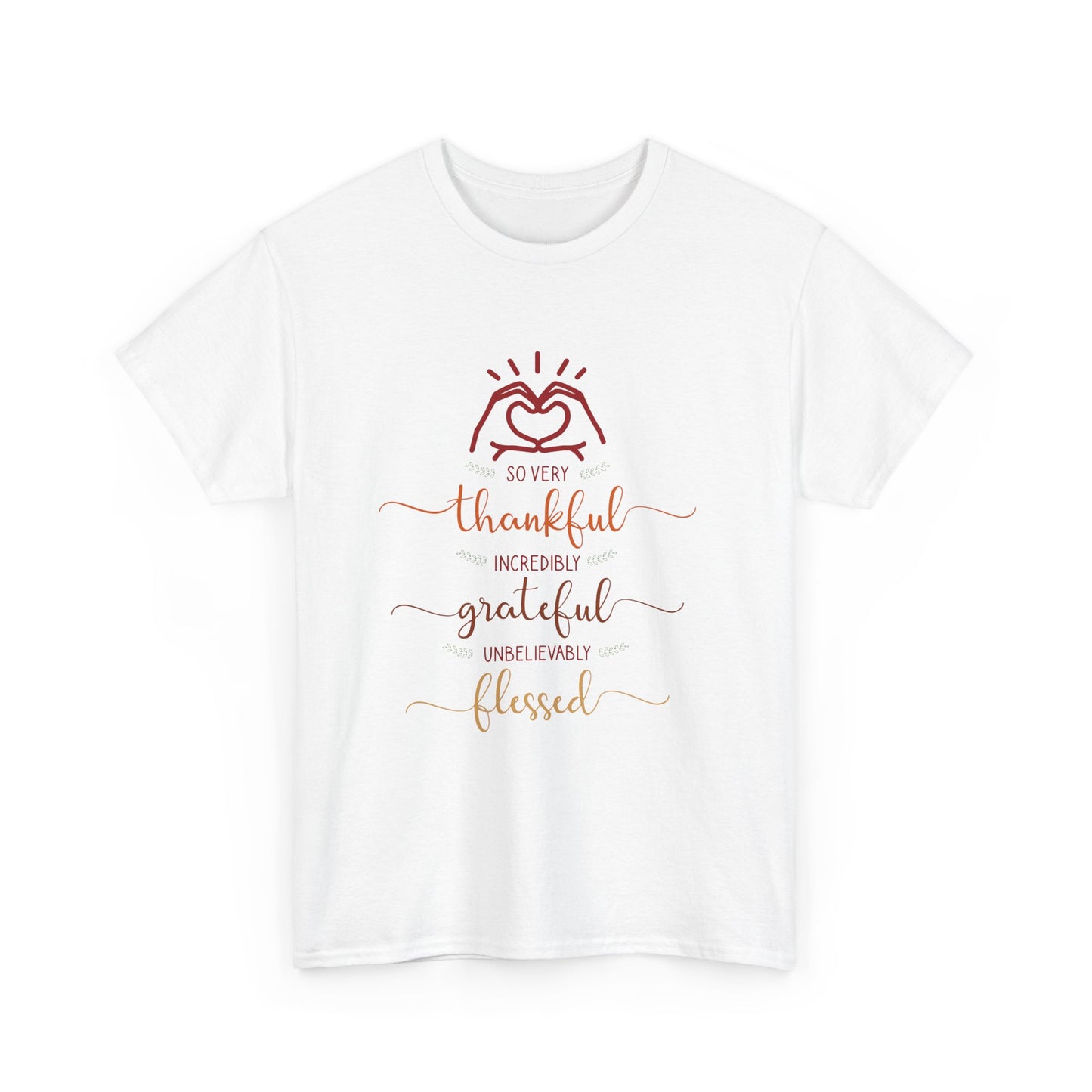 Thankful Unisex Heavy Cotton Tee - Grateful Shirt, Heartfelt Gift, Everyday Wear, Inspirational Quotes, Family Gatherings, Thanksgiving